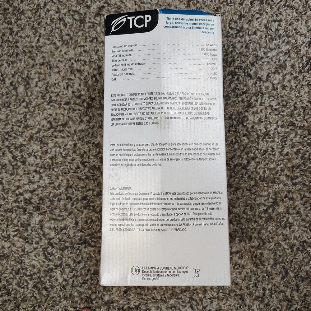 TCP 28968 SpringLamp CFL Light Bulb 68 Watt 4200 Lumens 5000 K 10,000 Hours
